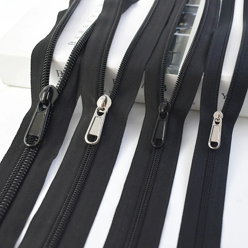 Meetee 10Pcs 3# 5# 8# 10# Zipper Slider for Metal Zip Tape Bag Clothes  Zippers Head Pull Repair Kit Luggage Zips Lock Accessory