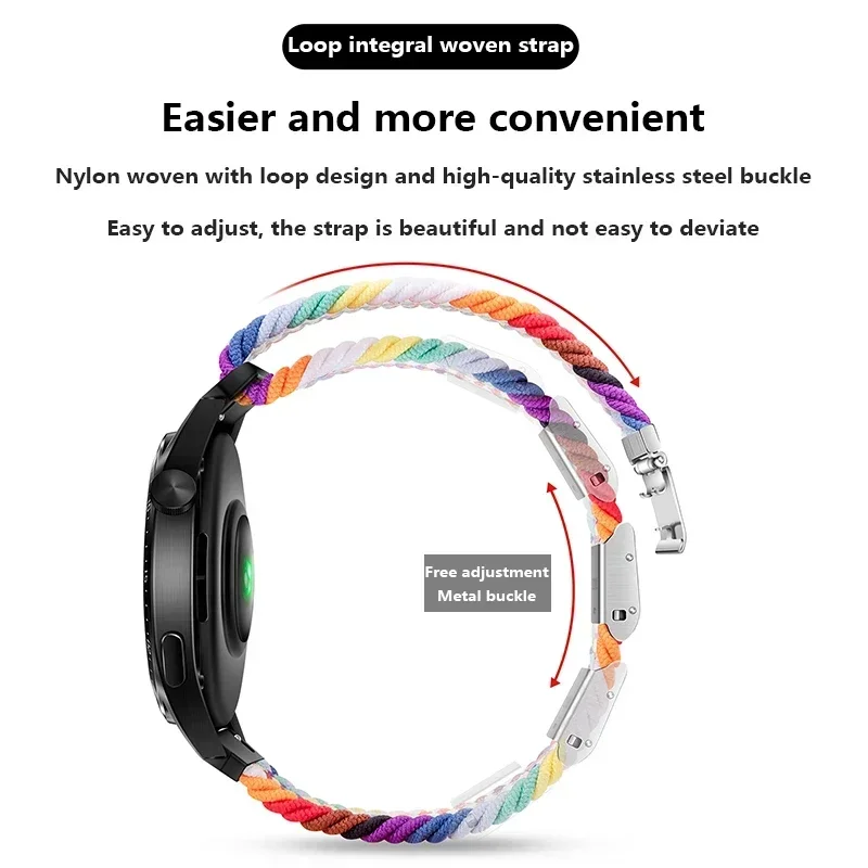 Braided Elastic Bracelet 20/22mm Smartwatch Strap