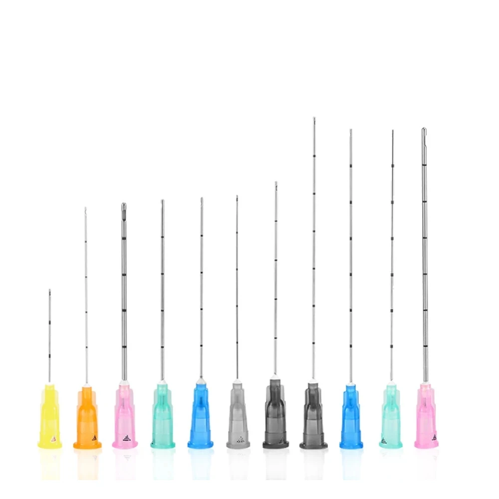 50PCS Micro Tip Blunt Cannula Filler 18G 20G 21G 22G 25G 27G 30G 25/38/50/70mm Disposable Sterile Syringe Needle