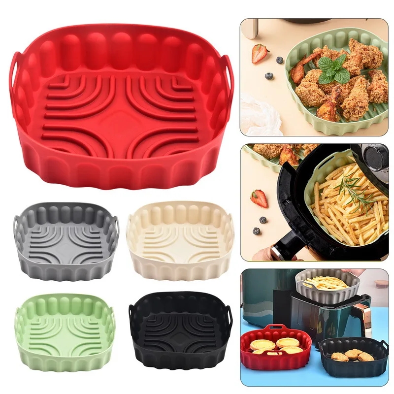 Reusable Air Fryer Accessories Silicone Tray Mat Grill Pizza Oven