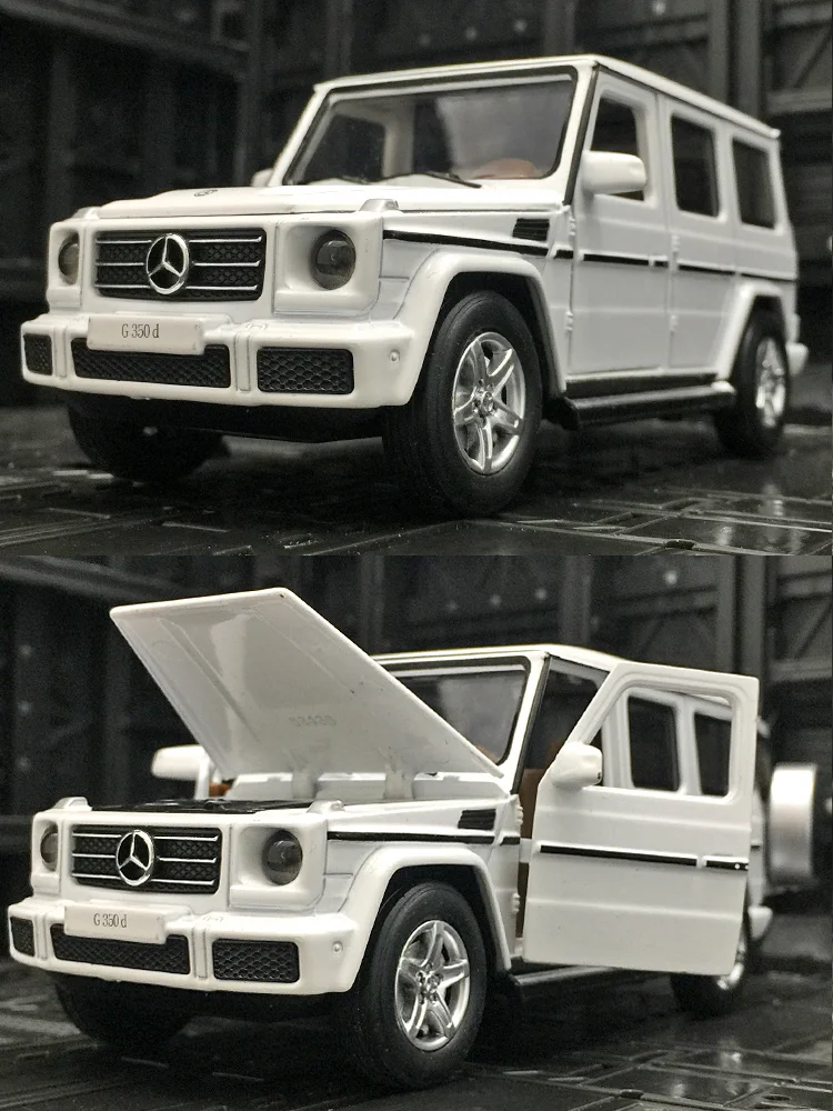 1:32 Mercedes-benz G350D Alloy Car Model With Pull Back Sound Light Gift Collection Diecast Toy Model 2