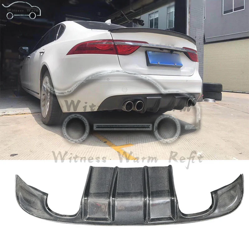 Dyfuzor Tylnego Zderzaka Z Włókna Węglowego Podbródek Do Jaguara Xf Xfl 2016 Up Podwójny Wydech Dwa Wyloty|Bumpers| - Aliexpress