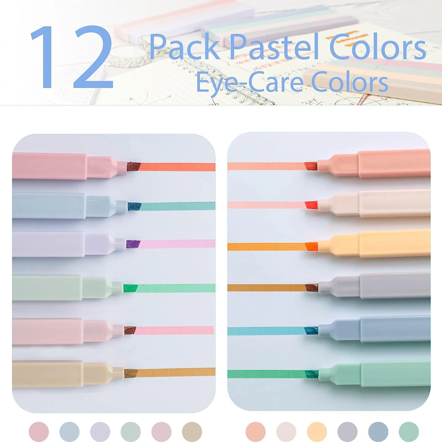 12-Color Pastel Highlighters 4