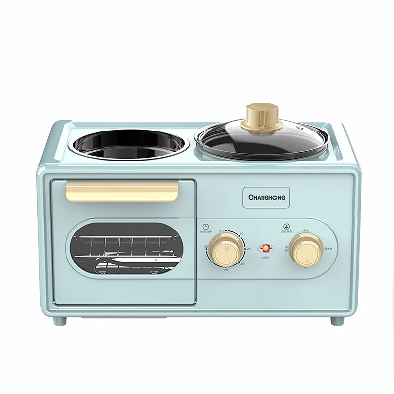 Household small breakfast machine multifunctional oven 3-in-1 toast electric cooker one machine multi-purpose fast cooking