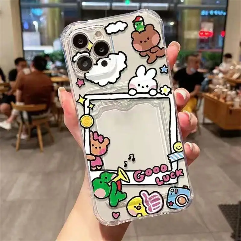 Soft Silicone Phone Case with Card Holder Slot Cover