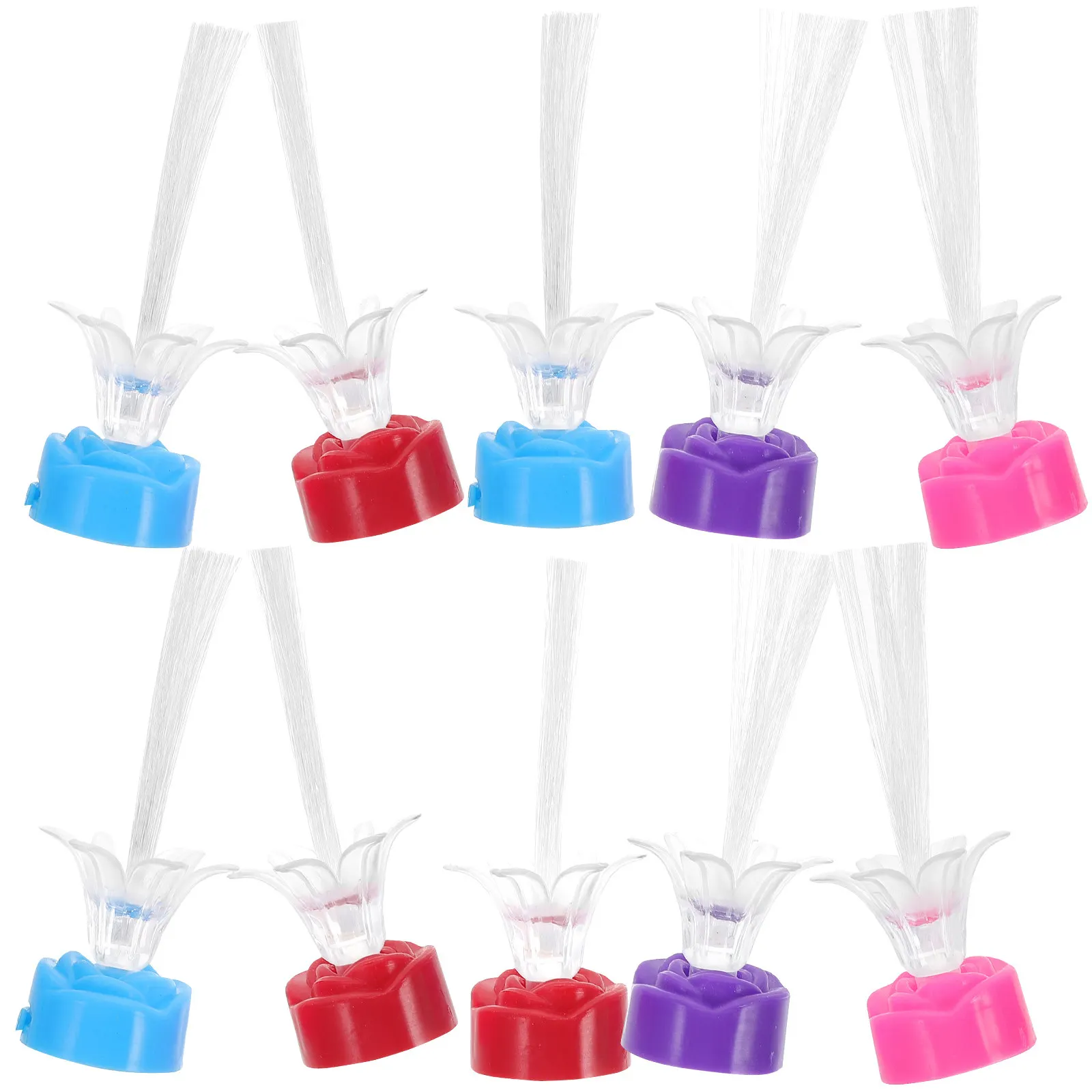 10Pcs Gypsophila 광섬유 조명 LED 야간 램프 색상 변경 교실 파티 분위기 로맨틱 선물
