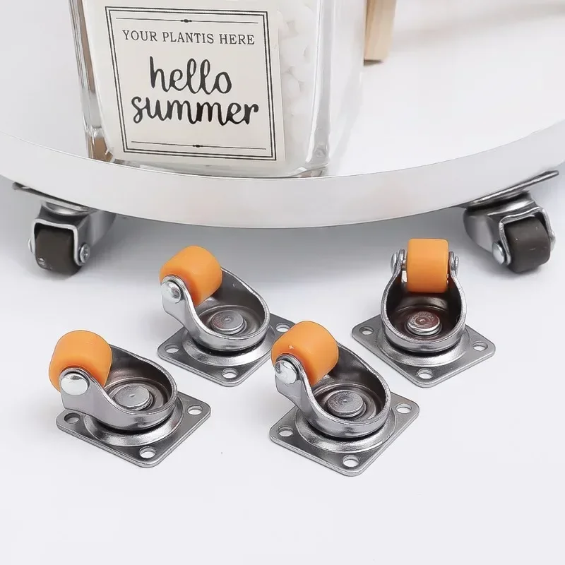 24 Pièces Petite Roulettes Pour Meubles, Spetites Roulettes Adhésives, Roulettes Silencieuses