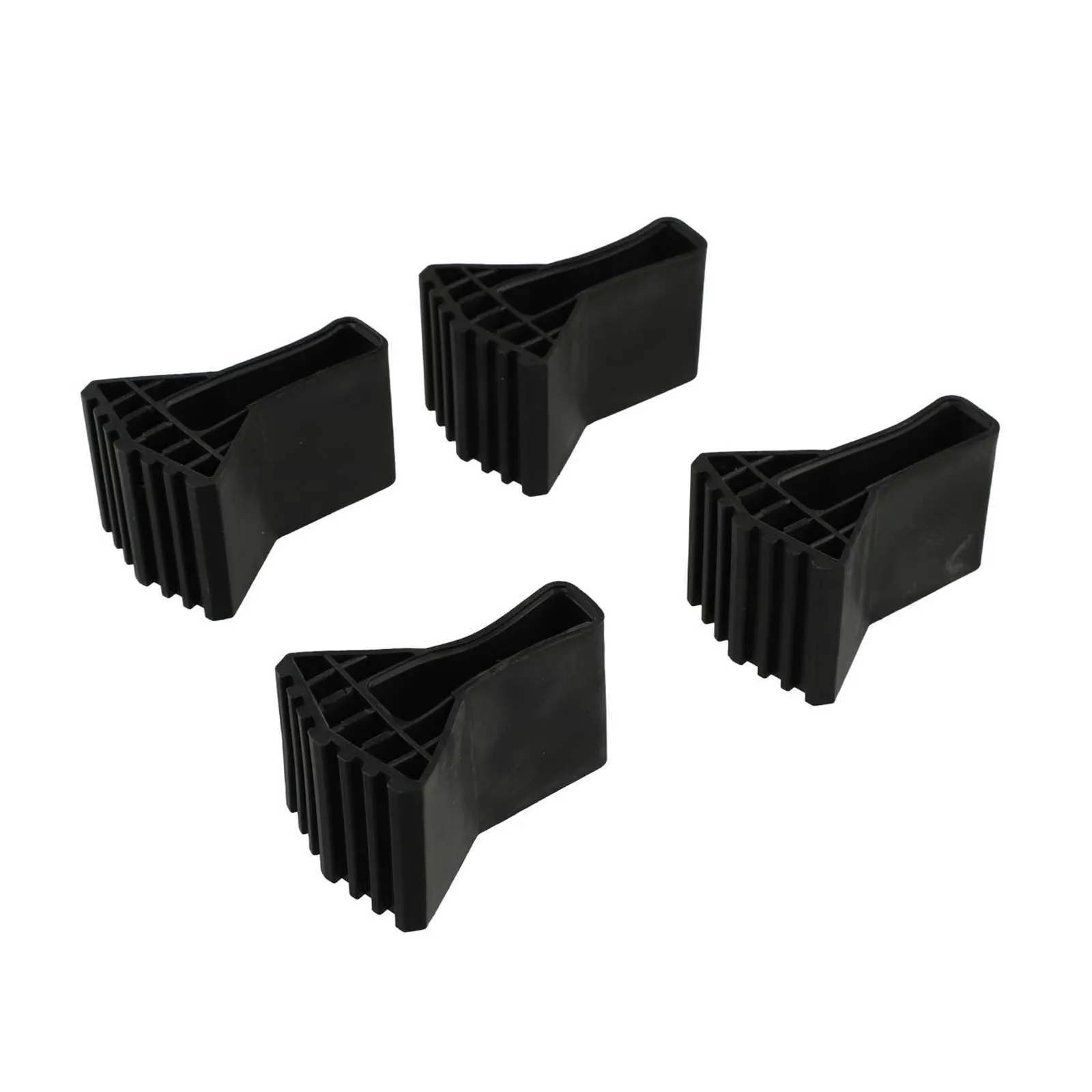Non-Slip Rubber Ladder and Furniture Leg Protectors - Set of 4/6, Black