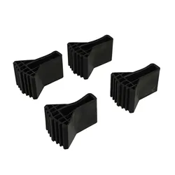 Non - Slip Rubber Ladder and Furniture Leg Protectors - Set of 4/6, Black (4pcs)