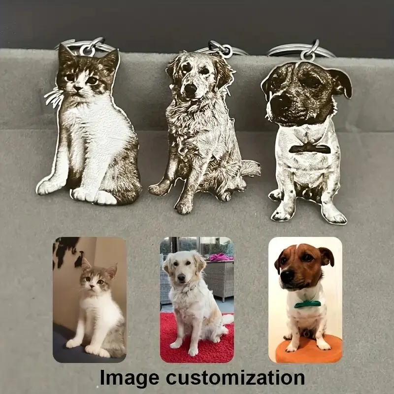 Custom Dog Photo Keychain 2