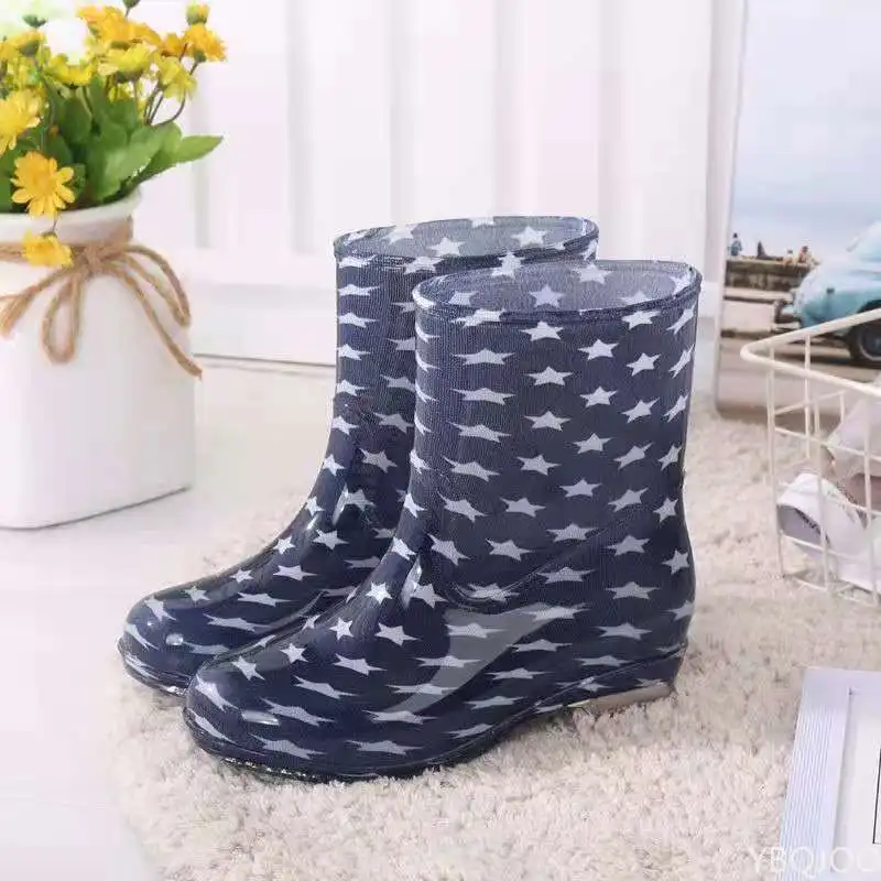Bottes De Pluie Femme à Pois - Caoutchouc Imperméable - Confortables Et Antidérapantes - Taille 38