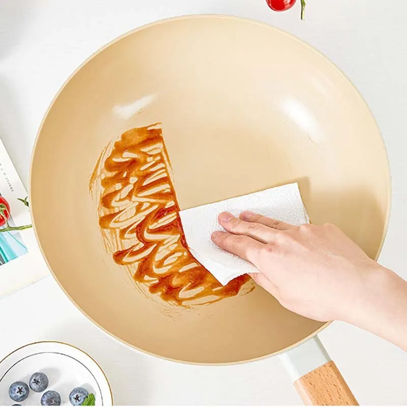 ZANBOSS European Style Frying Pan Ceramic Coating Non-stick Surface Aluminum Pan Wood Handle Pan Induction Cooking Easy Clean 2