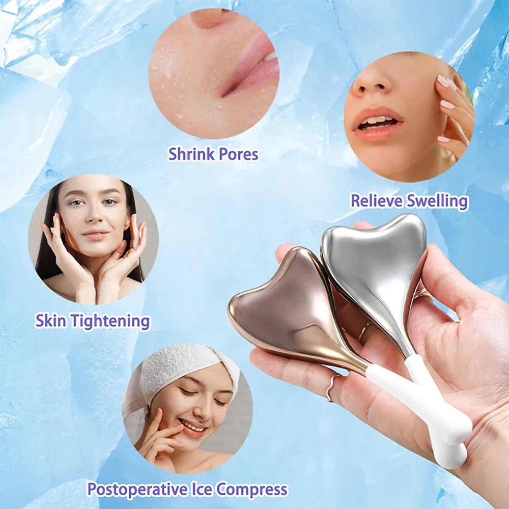Neck Face Massager Skin Care Device Cooling Spa Ice Globes Roller Stainless Steel Gua Sha Cryo Sticks Face Eyes Massager Gifts Women
