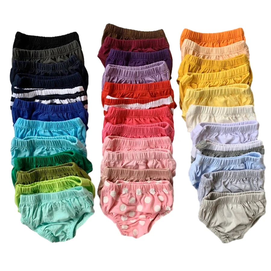 Newborn Baby Diaper Cover Casual Kids Short Pants Plain Color Cotton Toddler Boys Breathable Bloomers Briefs Underwear