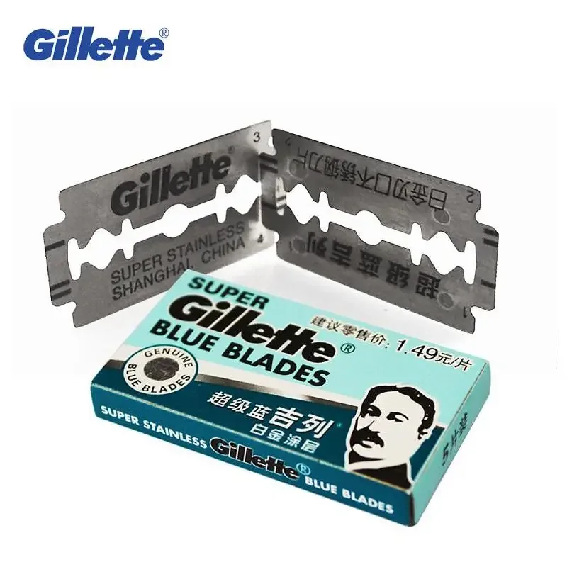 Gillette-男性用のスーパーブルーカミソリブレード,ステンレス鋼,5