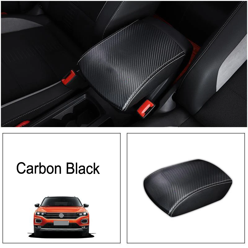 For Volkswagen VW T-ROC Troc 2023 2022 2021 2020 2019 2017Car Armrest  Console Cover Cushion Support Box Top Matte Liner Mat Case