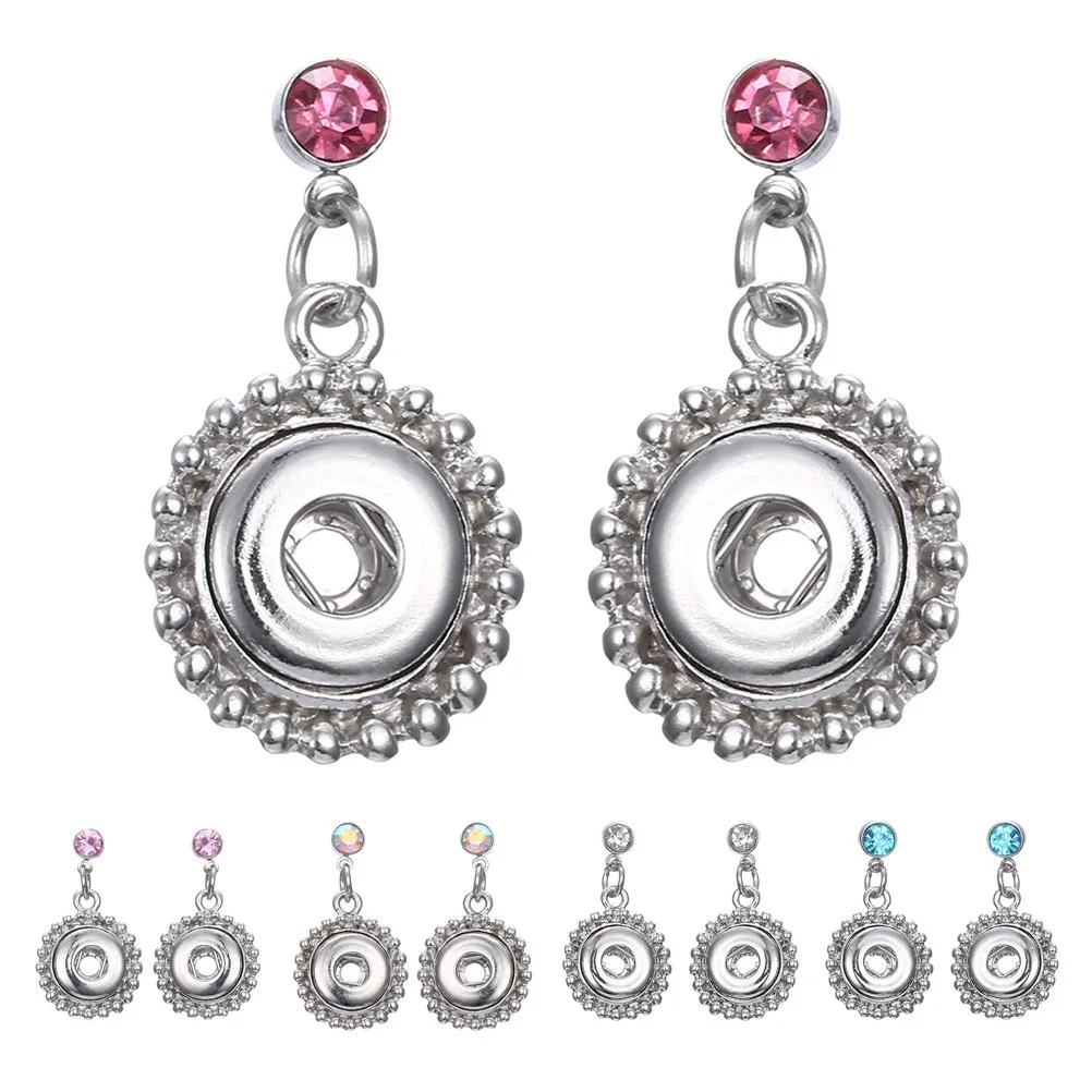 15pairs Snap Jewelry Earring 12mm Snap Button Earrings Eardrop Mini DIY 12mm Snap Earring Jewelry Making