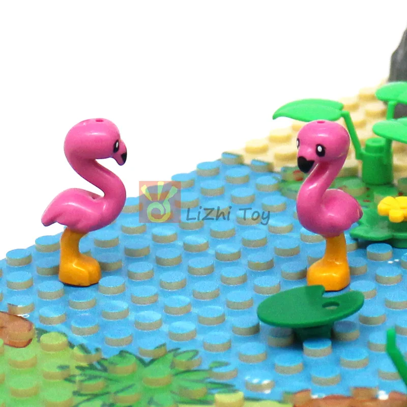 

MOC Brick Zoo Animal Bird Flamingo Friends 67430 Building Blocks Compatible with 67430pb01 Accessory Construction Figure Doll