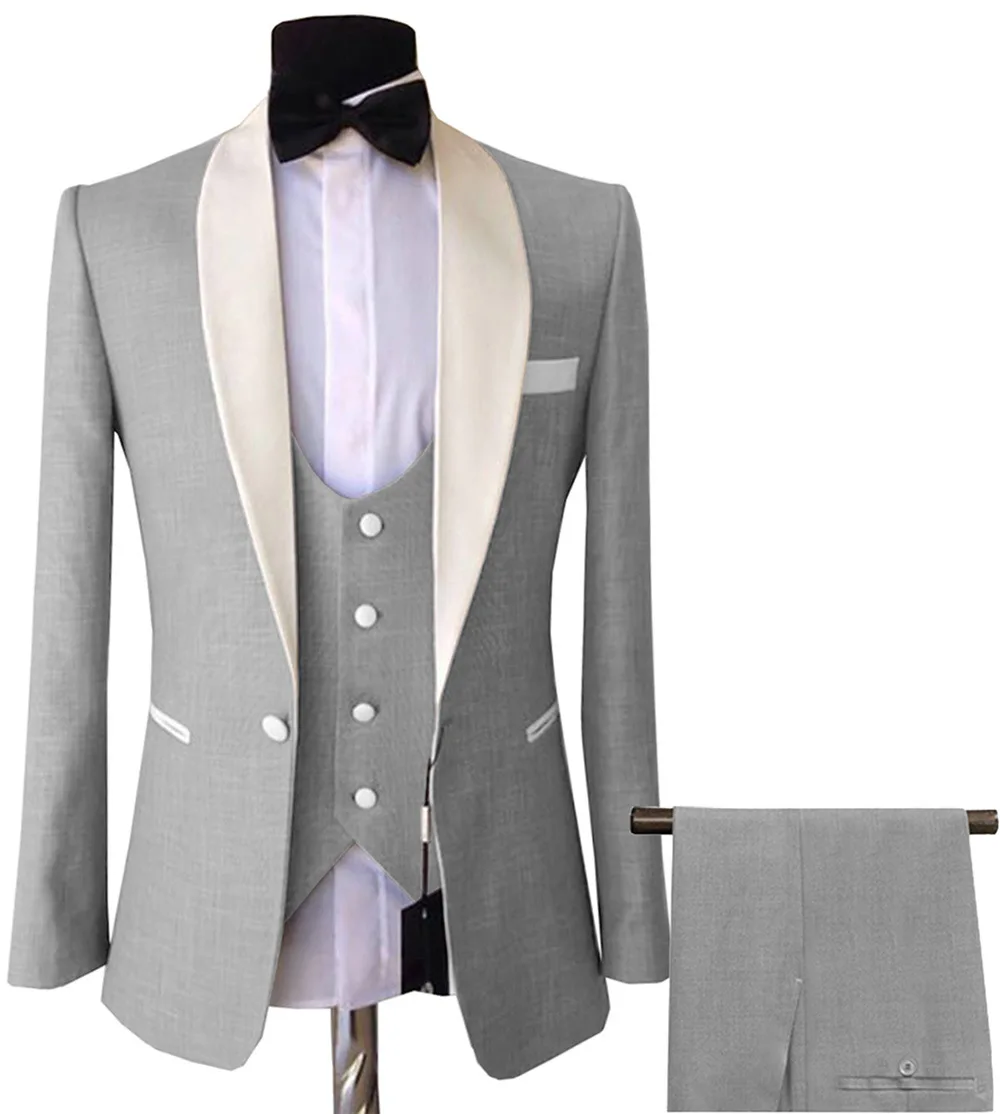Business Suit Jacket Coat Blazers Trousers Waistcoat Men's Wedding Three Pieces Pants Vest Large Size Professional Suits