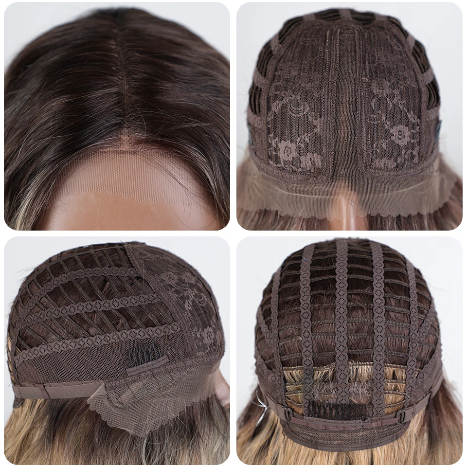 Noble Synthetic Lace Front Wig Long Wavy Side Part Body Wavy Lace Front Wig For Women Lace Front Wig Ombre Blonde Cosplay Wig