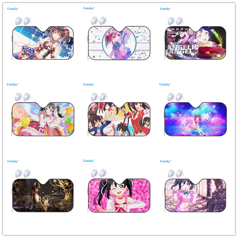 

Universal Car Windshield Sunshade,NICO YAZAWA LOVE LIVE Print Sun Shield Protector Foldable Sun Visor Covers