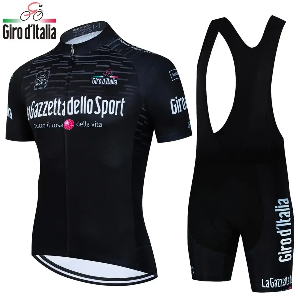 

Giro De Italia Cycling Jersey Set for Men, MTB Uniform, Bike Wear, Rainbow Stripe, Bicycle Clothes, Short Cycling Clothing,