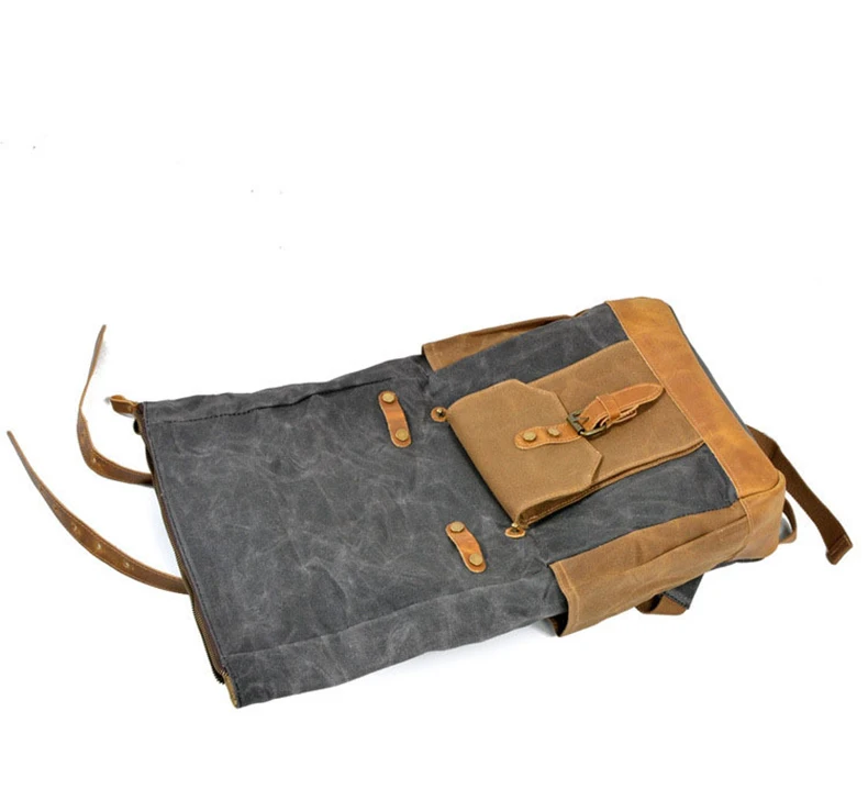 Backpack Roll-top - Canvas Leather