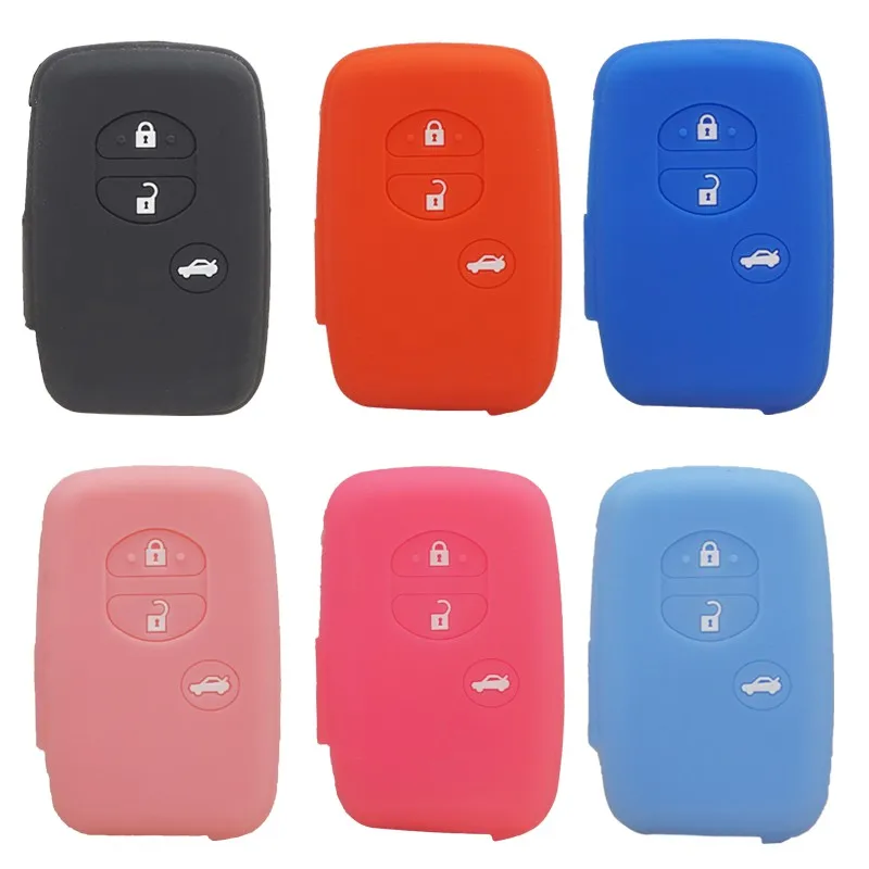 Key Case Cover Xinyuexin Silicone Car Key Cover Case For Toyota Land Cruiser Camry Highlander Crown Prado Prius Remote Key Jacket Car-styling