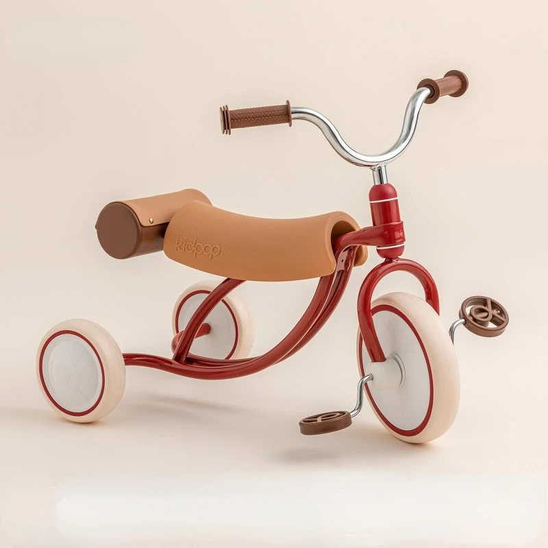 Retro Comfortable Saddle Seat Children's Tricycle,Balance Car Tricycles for Children From 1 To 3 Years,Baby Three Wheel Stroller