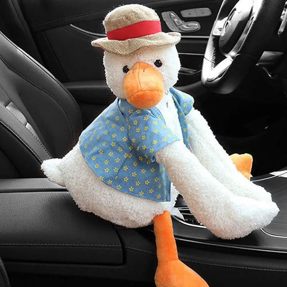 Car Tissue Holder Car Drawer Box Car Hanging Soft Plush Duck Creative Cute Tissue Bag Decoration Multi-function Supplies Women Tissue Box