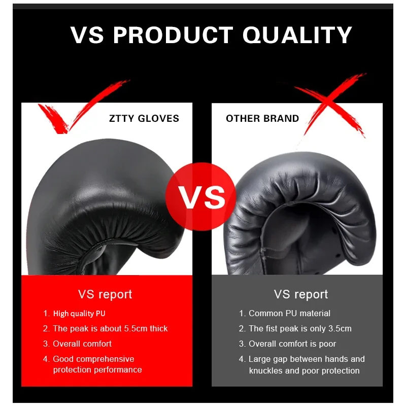 8/10/12/14/16oz Boxing Gloves Professional Adult Sanda Muay Thai Fighting Gloves Men and Women Training Sandbag Free Fight MMA 3
