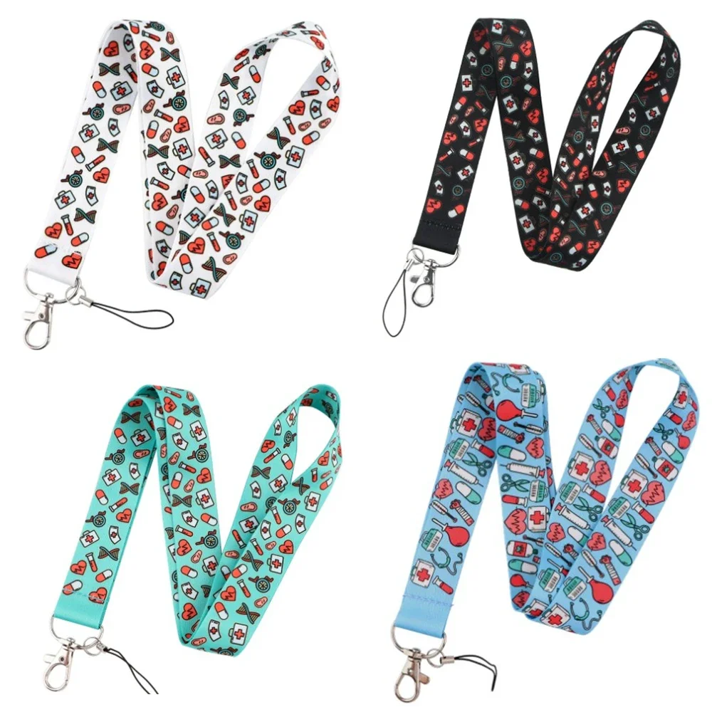 Nurse Lanyard Key chain Doctors ID Card Cover Pass Mobile Phone Badge Holder Key Ring Neck Straps Medical Accessories badge holder badge holder keychain hanging neck strap 1pc