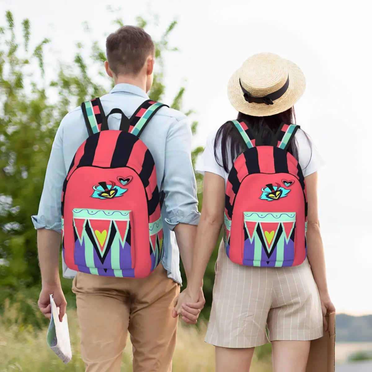 Fashionable and versatile H-Hazbin H-Helluva Boss Fizzarolli backpack, for both men and women, showcasing individual charm 6