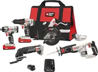 PORTER-CABLE PCCK617L6 20V MAX* Lithium Ion 6-Tool Combo Kit with Free USB Device 1