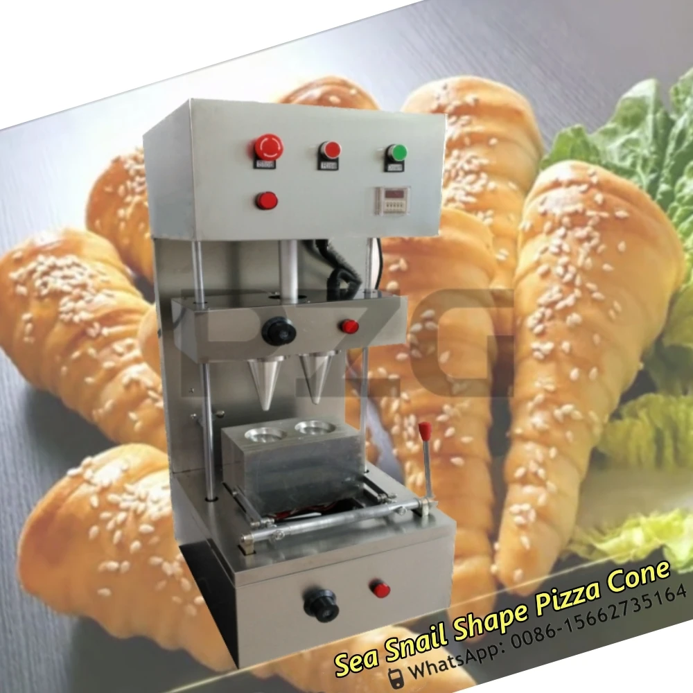 110V 220V 2 Cones Conch Shape Pizza Cone Making Machine Rotary Pizza Cone Oven Pizza Cone Warmer Showcase