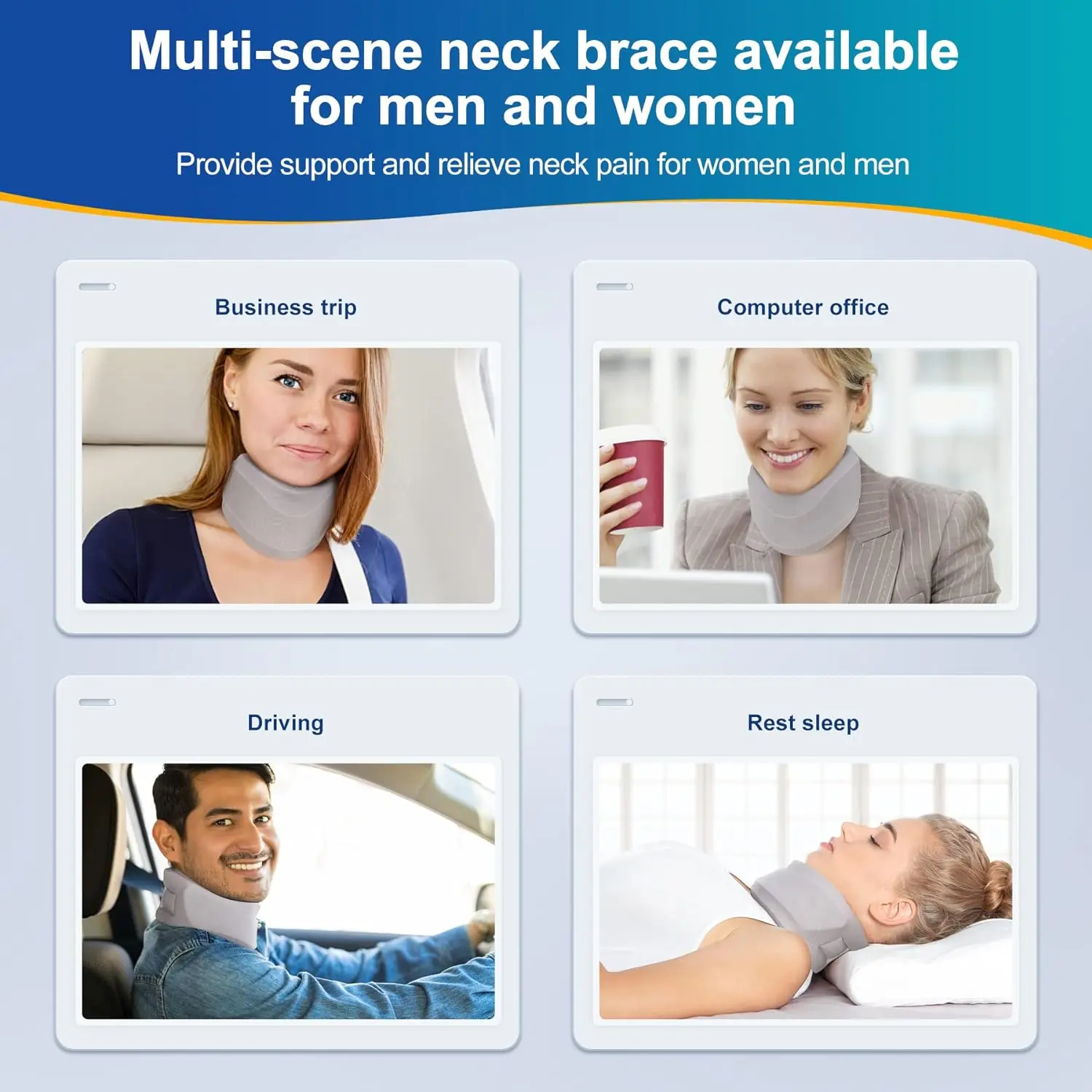Neck Brace for Sleeping -Cervical Collar Relief Neck Pain and Neck Support Soft Foam Wraps Keep Vertebrae Stable for Women & Men 3