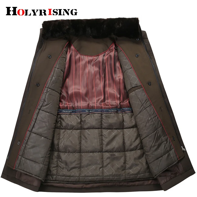 Holyrising 남성용 양모 혼방 재킷, 풀 겨울 카사코, 남성 탈부착 칼라, 남성 완두콩 코트, 18557-5