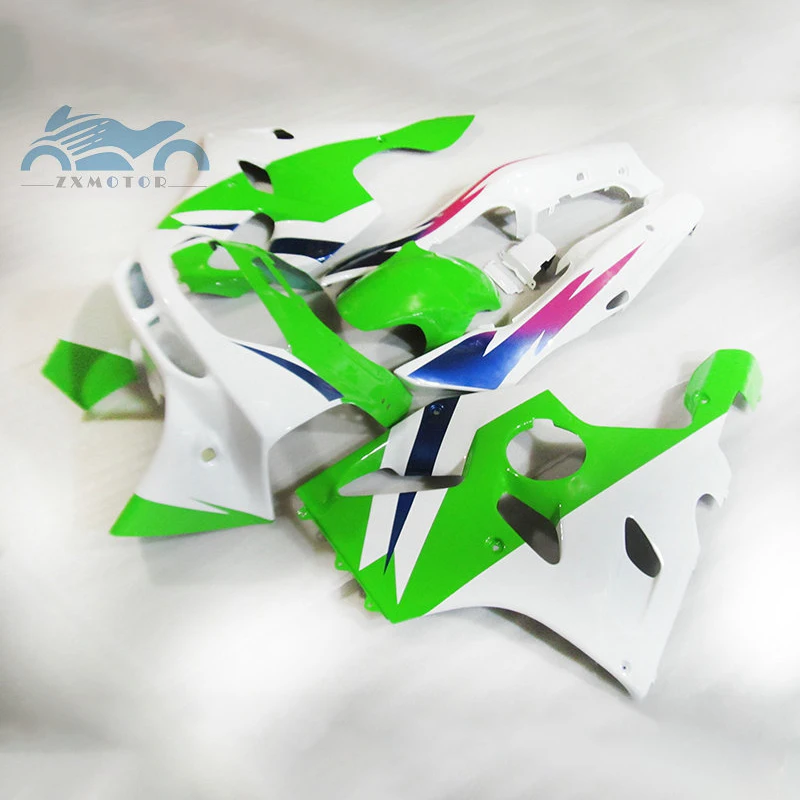 Kit de carenagem personalizado, para kawasaki ninja 1994, 1995, 1997, zx6r, abs, branco verde, zx, 6r 636, 94-97 1