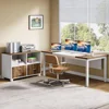 63-inch Executive Computer Desk with File Cabinet Office Desk Set Home Office L-Shaped Desk with Drawers and Filing Cabinet 6
