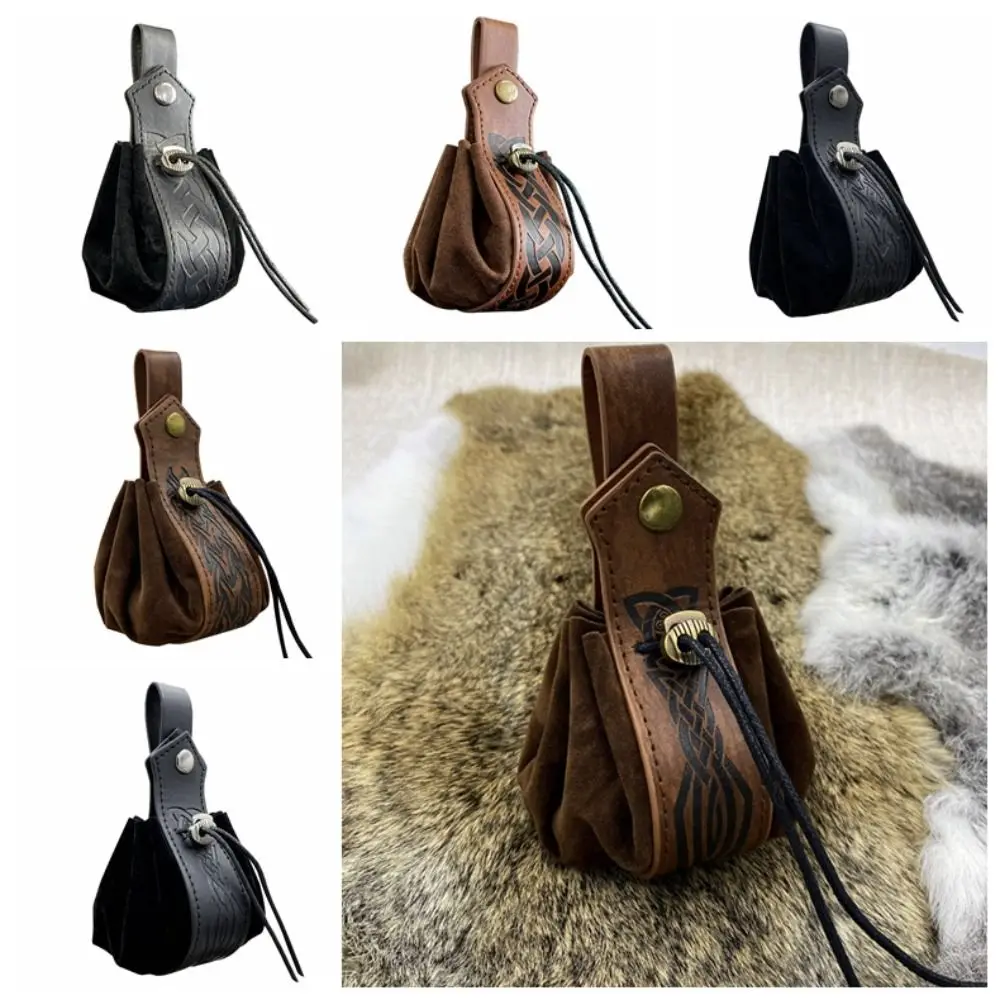 Daily Wear Steampunk Drawstring Pouch Medieval Belt Bag Nordic Portable Coin Purse Waist Bag Viking Style Waterproof Waist Bag