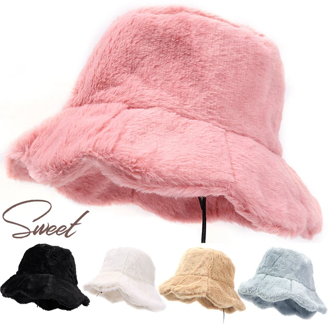 Soft Ruffle Sweet Bucket Hat Plush Lotus Leaf Winter Warm Fisherman Hat Women Girls Autumn Outdoor Panama Casual Caps Hats 1