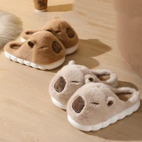 Cute Capybara Cotton Slippers Women Autumn Winter Indoor Soft Sole Warm Fur Slides Woman Comfort Non Slip Home Slippers Female - Image 6