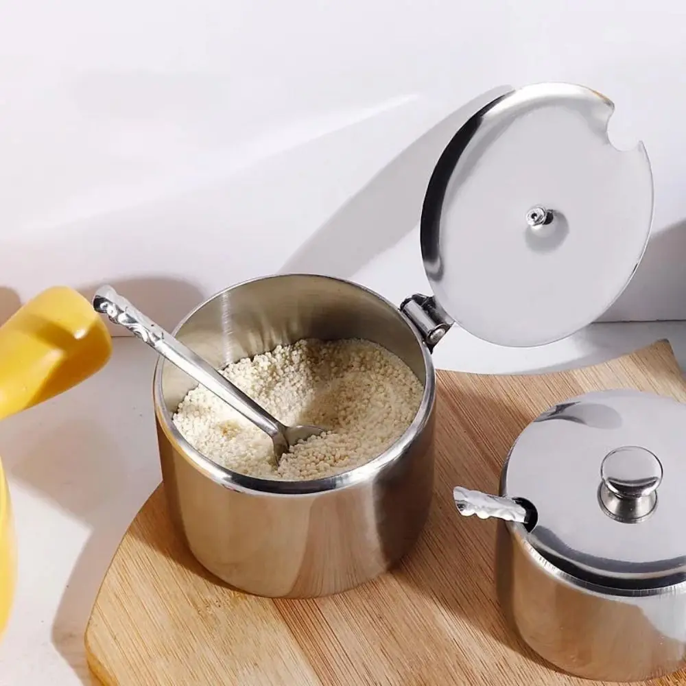 1Pcs Mini Sugar Container with Lid Spoon