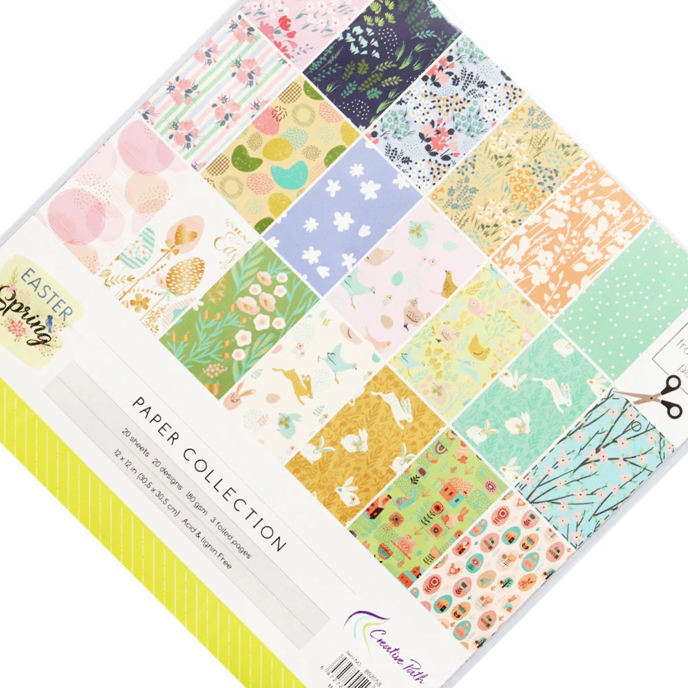 Creative Path Ostern Frühling 12x12 Zoll Scrapbook-Papier Hase Blumenmuster Dekoratives Journaling-Hintergrundpapier für Bastelarbeiten – Detail 11