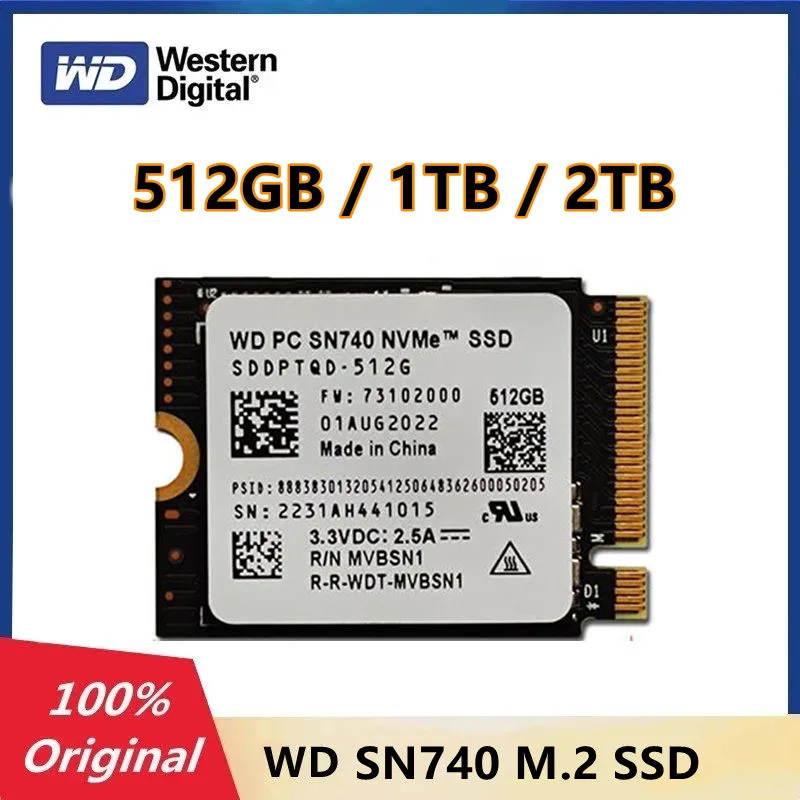 Western digital wd SN740 ssd 2230 nvme pcie世代4 × 4 ssdマイクロソフト表面prox表面ラップトップ3蒸気デッキ AliExpress