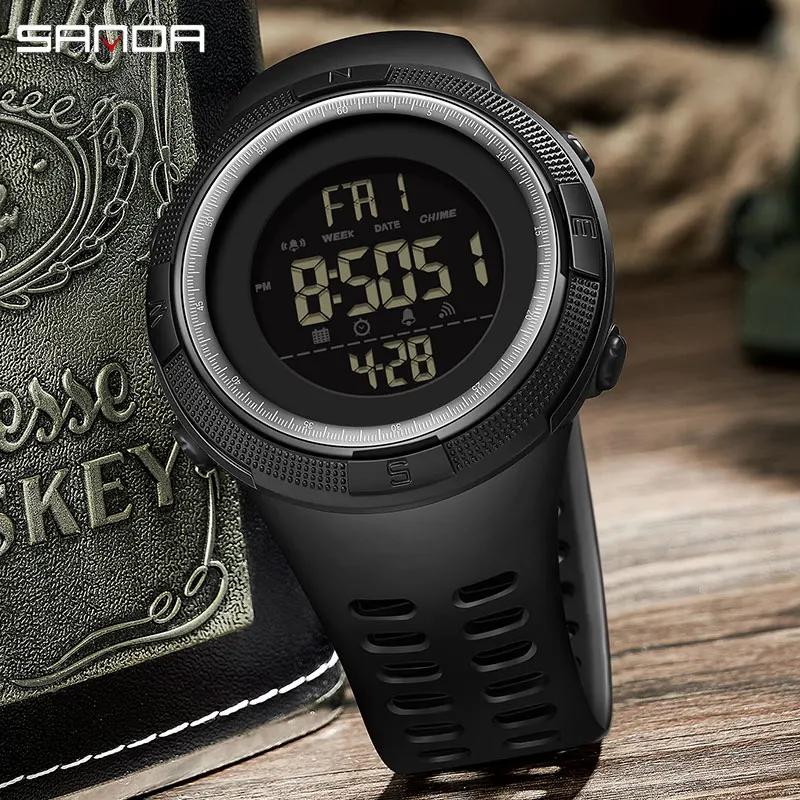 

SANDA Brand Military Sport Watch For Men Fashion Casual Date Alarm Clock LED Waterproof Digital Electron Wristwatches Male Clock
