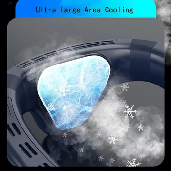 2026 New Neck Air Conditioner Portable Neck Fan Rechargeable Semiconductor Cooling Bladeless Fan Wearable Cooler multi purpose 1
