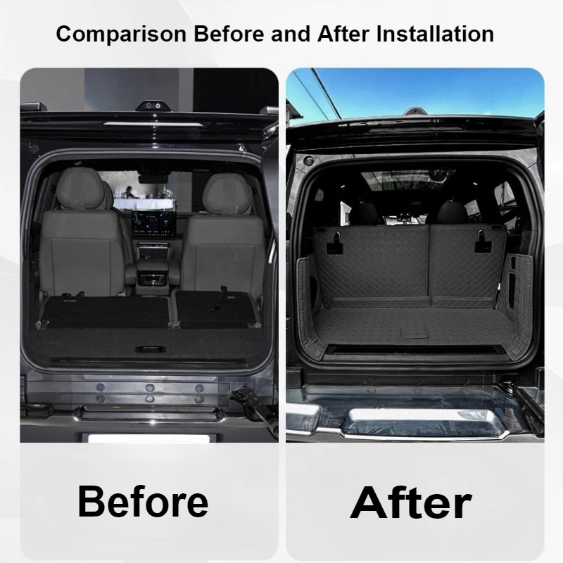 Car Trunk Mats Leather Full Coverage Seat Back Protective Pad Cargo Liner Accessories For BAIC JISHI Polestone 01 Rox 01 23-25 detail image 3