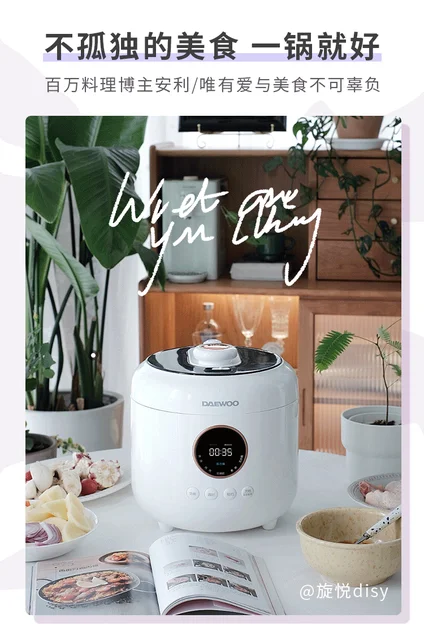 DAEWOO DY-YLG01 4L Pressure Cooker 12H Timing Double Liners Fast Rice  Cooking Pot For Stew Soup Porridge Cake 220V Touch Panel - AliExpress