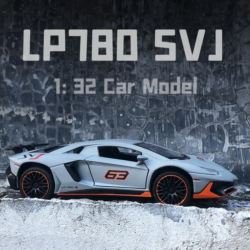 

1:32 Lamborghinis LP780 SVJ литые игрушечные автомобили модель автомобиля из сплава игрушечный автомобиль для мальчиков имитация звука светильник коллекционные предметы детская игрушка подарок